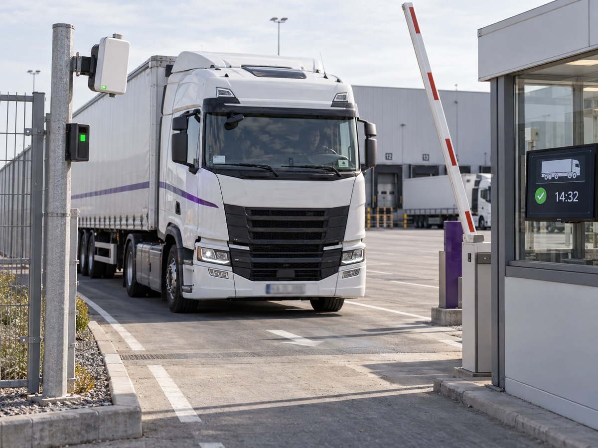 Truck identified at the entrance