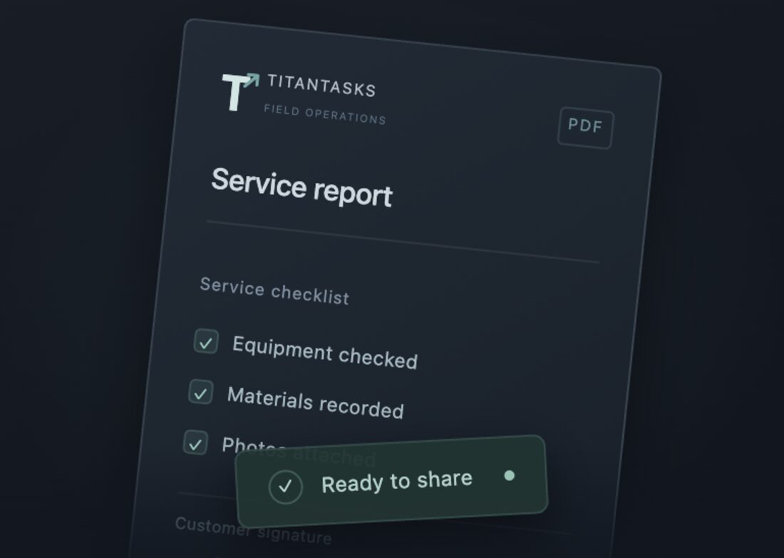 Informe de servicio de TitanTasks