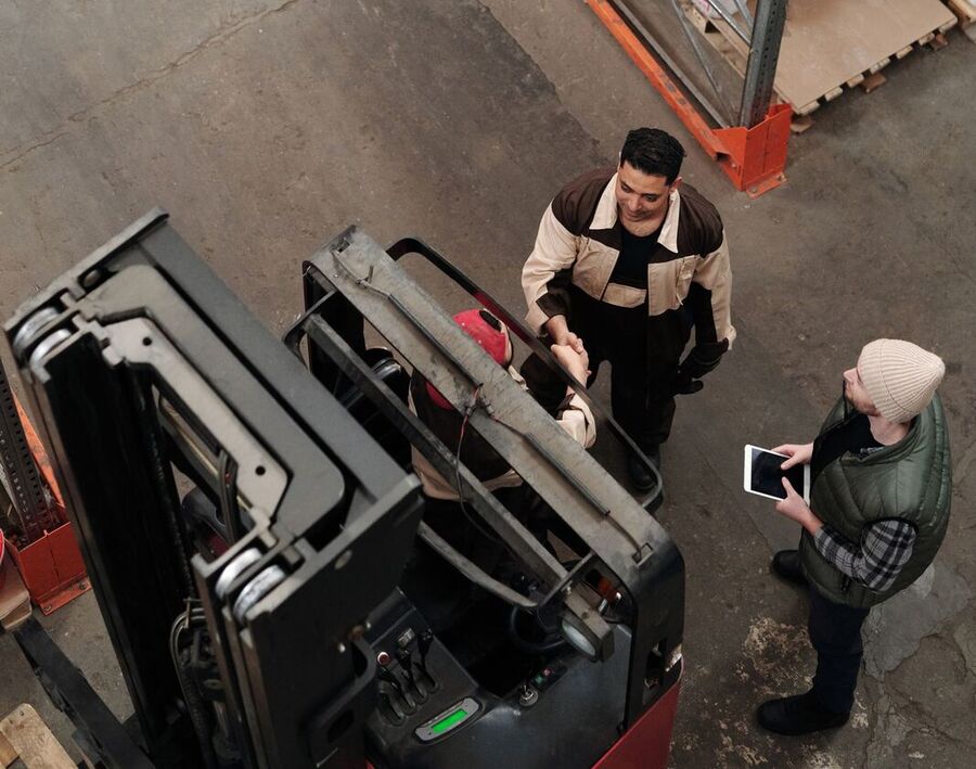 Forklift and people in the same zone